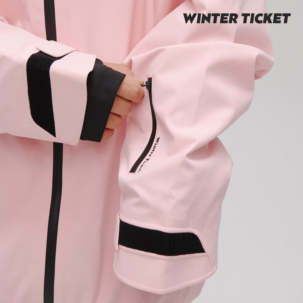 WinterTicket双单板自由式OVERSIZE宽大嘻哈Recco滑雪3L夹克粉雪雪服