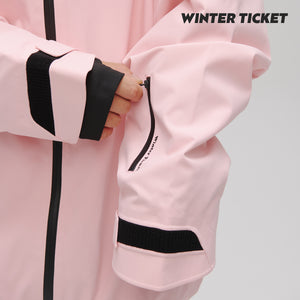 WinterTicket双单板自由式OVERSIZE宽大嘻哈Recco滑雪3L夹克粉雪雪服
