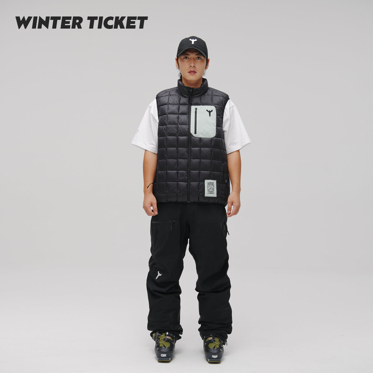 WINTER TICKET暖甲雪境系列保暖层滑雪户外羽绒无袖马甲