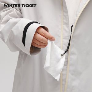 WinterTicket双单板自由式OVERSIZE宽大嘻哈灰白滑雪3L夹克雪服