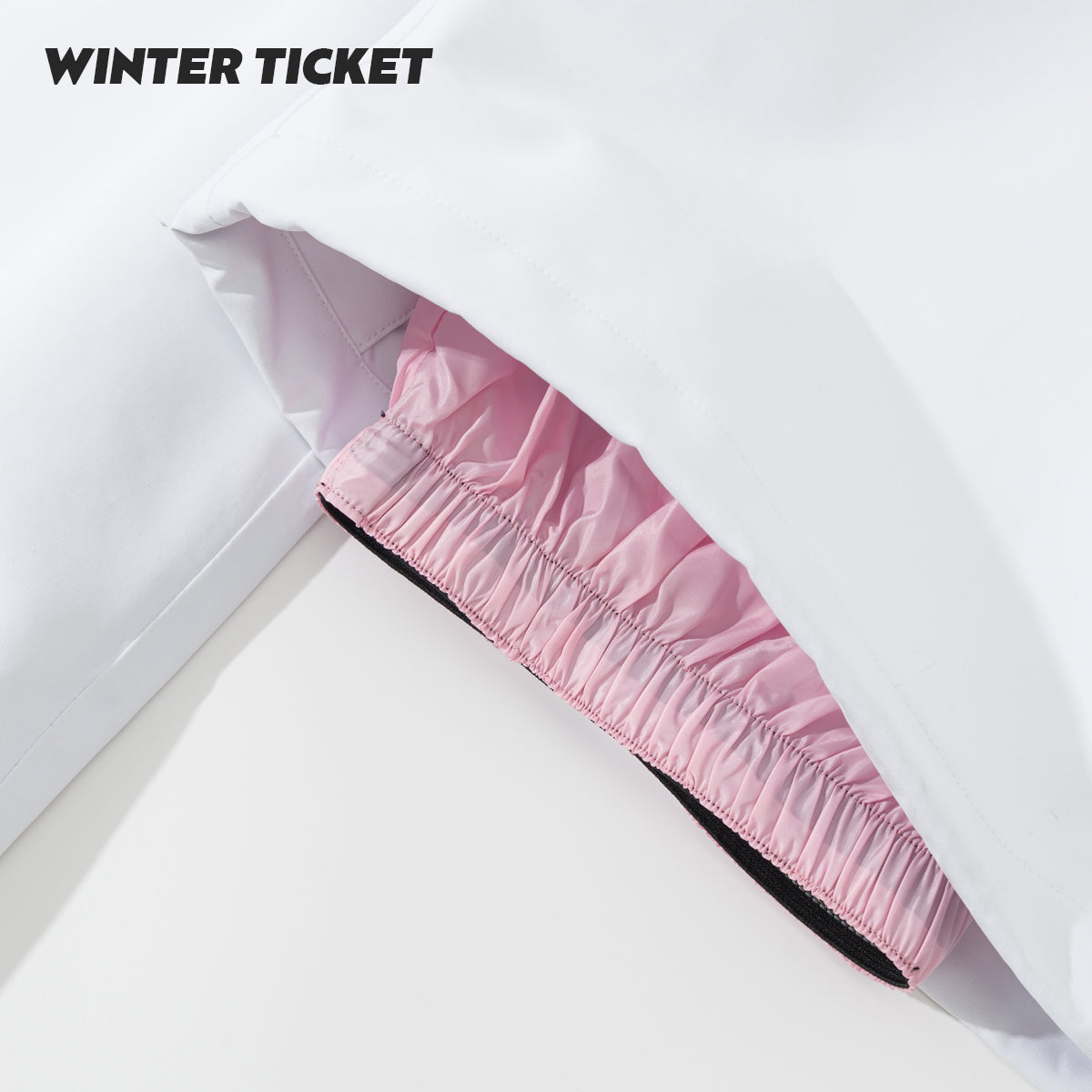 WINTER TICKET经典白色宽大嘻哈Oversize单双板自由式滑雪裤子