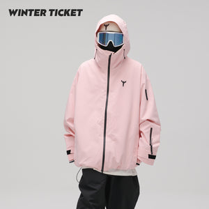WinterTicket双单板自由式OVERSIZE宽大嘻哈Recco滑雪3L夹克粉雪雪服