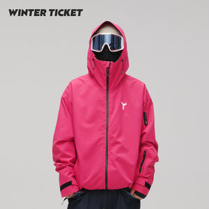 WinterTicket双单板自由式OVERSIZE宽大嘻哈火龙果滑雪3L夹克雪服