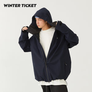 WinterTicket Ski 3L Oversized Freestyle Snow Jacket for Snowboard and Ski - Deep Navy