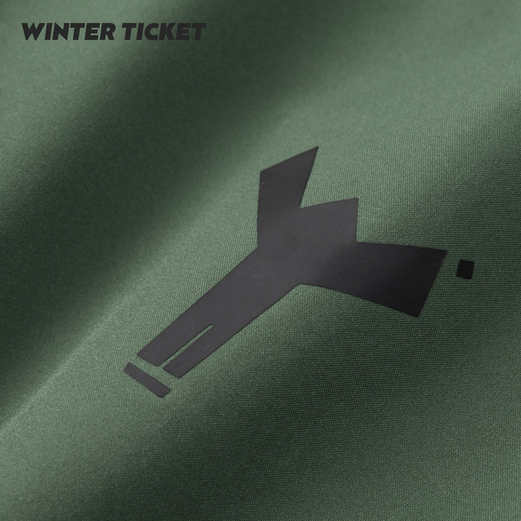 WINTER TICKET 军绿色宽大Oversize单双板自由式滑雪裤子