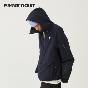 WinterTicket Ski 3L Oversized Freestyle Snow Jacket for Snowboard and Ski - Deep Navy