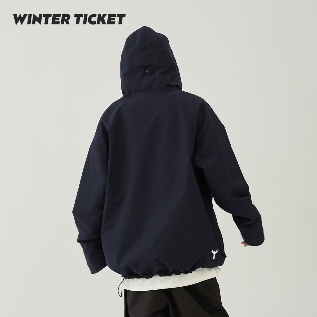 WinterTicket双单板自由式OVERSIZE宽大嘻哈Recco滑雪3L深藏青色雪服