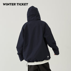 WinterTicket Ski 3L Oversized Freestyle Snow Jacket for Snowboard and Ski - Deep Navy