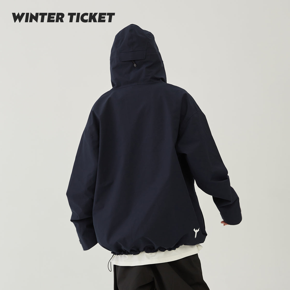 WinterTicket双单板自由式OVERSIZE宽大嘻哈Recco滑雪3L深藏青色雪服
