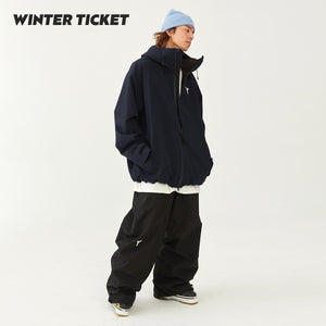 WinterTicket Ski 3L Oversized Freestyle Snow Jacket for Snowboard and Ski - Deep Navy