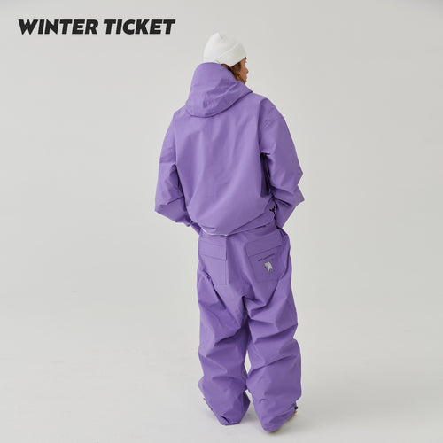 WINTER TICKET2425新款紫色宽大Oversize单双板自由式滑雪裤子