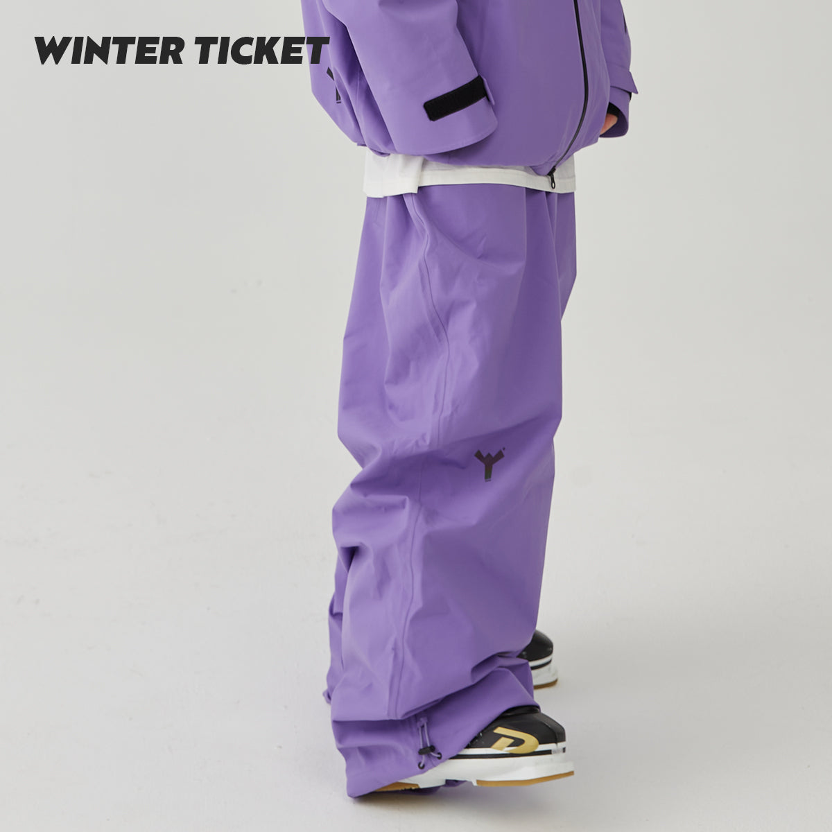 WINTER TICKET2425新款紫色宽大Oversize单双板自由式滑雪裤子