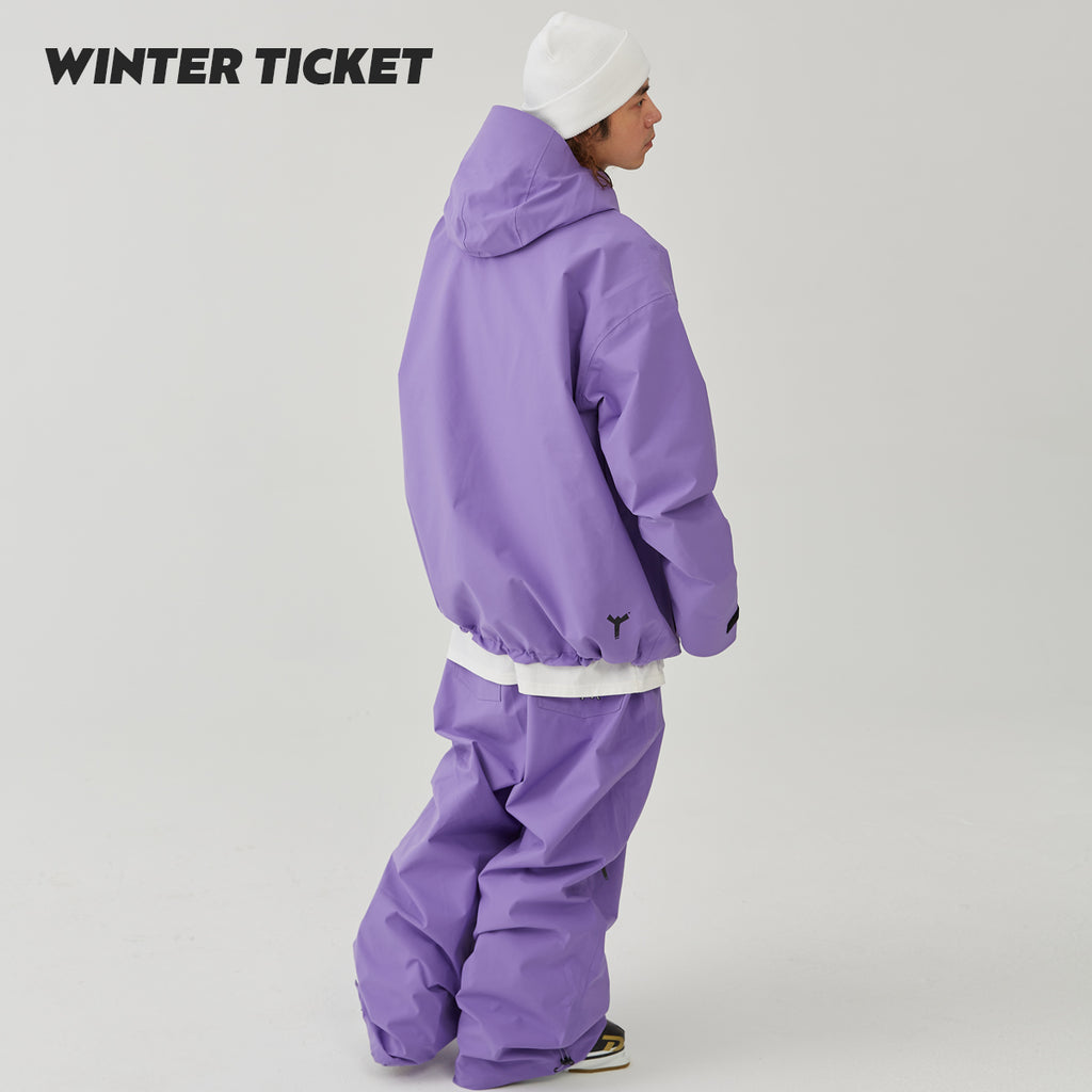 WINTER TICKET2425新款紫色宽大Oversize单双板自由式滑雪裤子