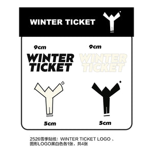 WINTER TICKET Brand LOGO Sticker, Helmet Sticker