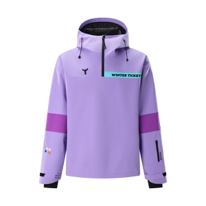 WinterTicket Ski/Snowboard Freestyle OVERSIZE Purple Baggy Hip-hop 3L Pullover Snow Jacket