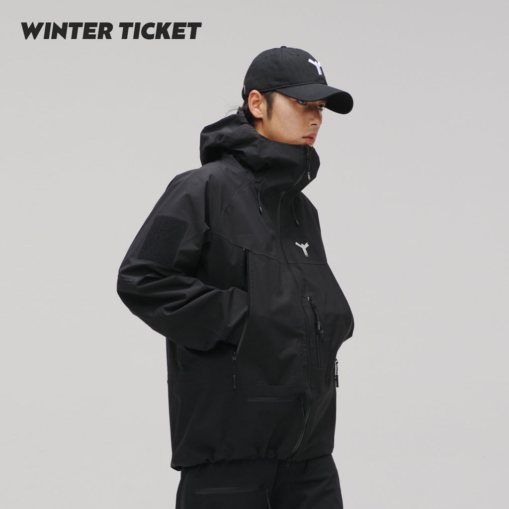 WinterTicket Freeride系列3L大山野雪信标快取黑色滑雪套装