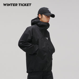 WinterTicket Freeride Series 3L Big Mountain Avalanche Beacon Quick Access Black Ski Suit