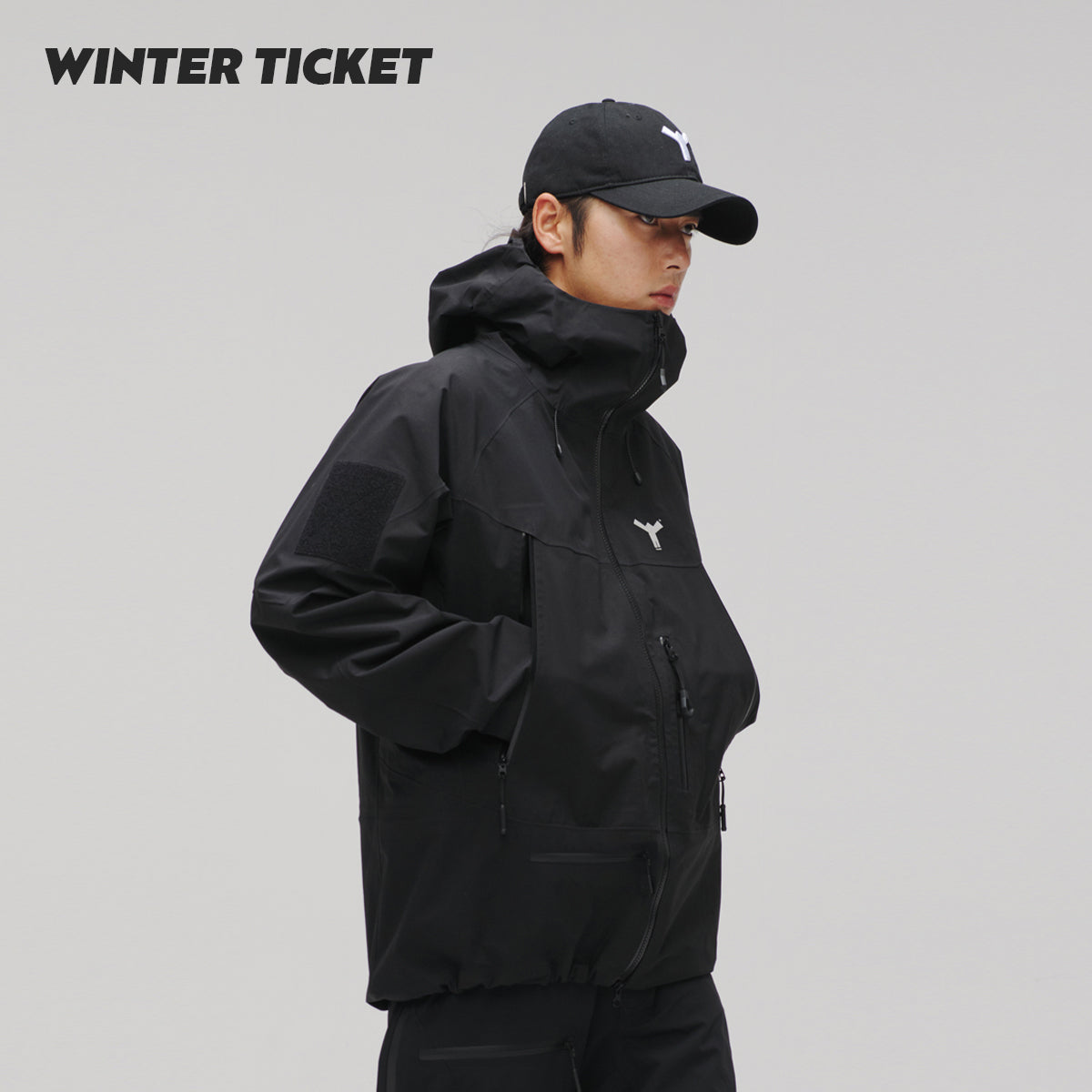 WinterTicket Freeride系列3L大山野雪信标快取黑色滑雪套装