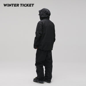 WinterTicket Freeride Series 3L Big Mountain Avalanche Beacon Quick Access Black Ski Suit