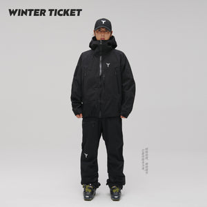 WinterTicket Freeride Series 3L Big Mountain Avalanche Beacon Quick Access Black Ski Suit