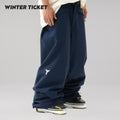 WINTER TICKET 藏青色宽大Oversize单双板自由式滑雪裤子