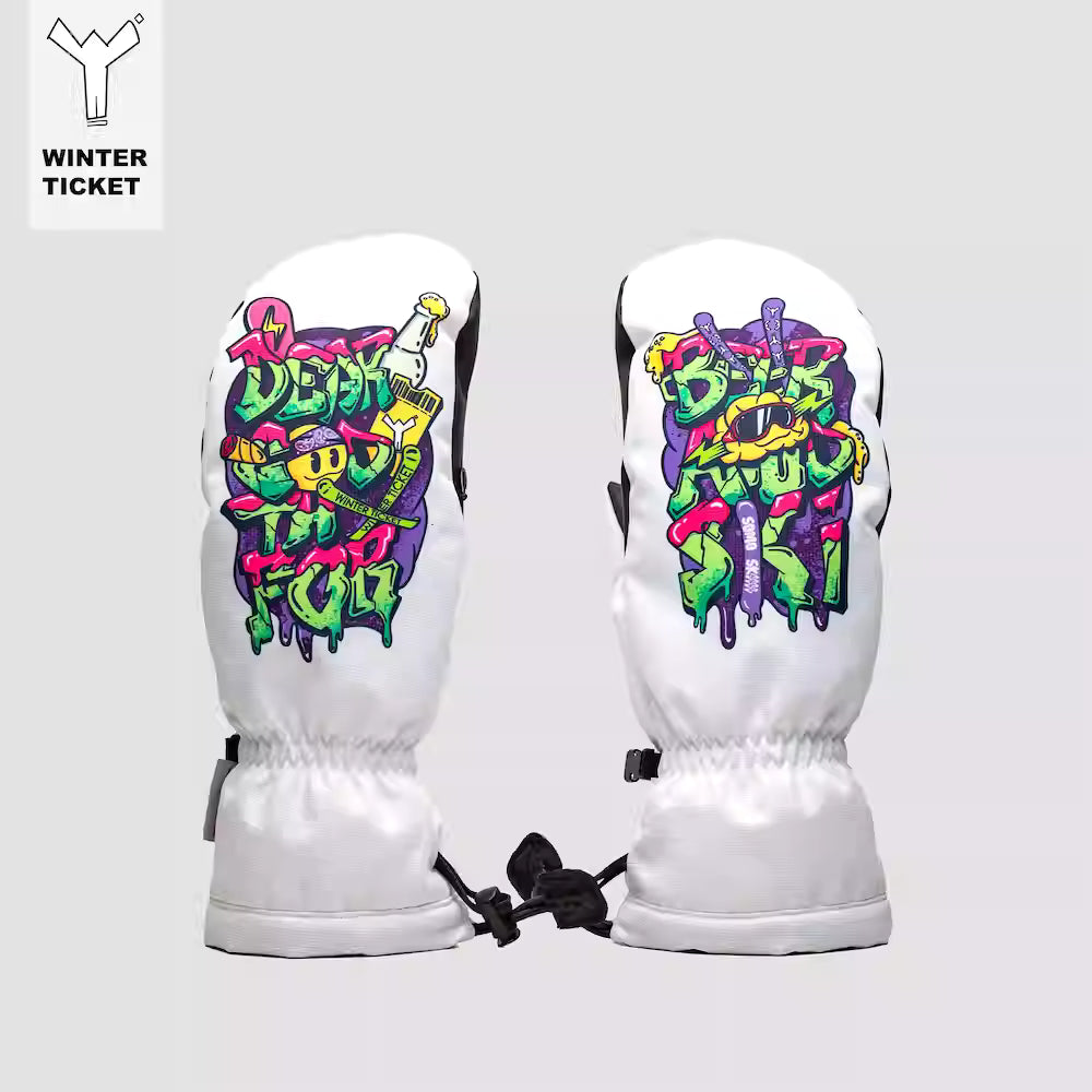 WINTER TICKET x SOMOSKiiii限量版联名款男女防水单双板滑雪手套
