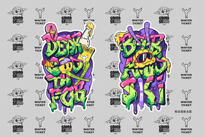 WINTER TICKET x SOMOSKiiii Limited Edition Unisex Waterproof Ski Gloves for Single and Double Boards