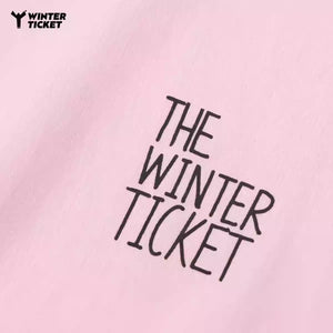 WINTERTICKET Loose Hip-Hop Unisex T-shirt Round Neck Printed Pink Short Sleeve