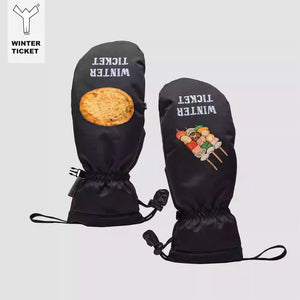 WINTER TICKET Anti-Bacterial Odor-Resistant Waterproof Warm Fleece-Lined Winter 3M Mittens for Skiing (Snowboard/Ski)