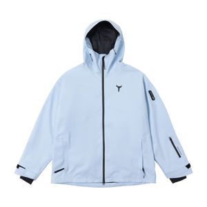 WinterTicket Unisex Freestyle Oversized Hip-Hop Recco Ski 3L Jacket Light Blue Snow Suit