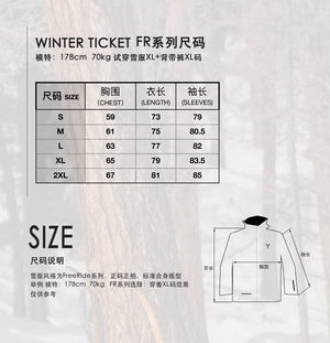 WinterTicket Freeride Series 3L Big Mountain Avalanche Beacon Quick Access Black Ski Suit